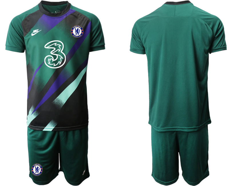 Men 2021 Chelsea Dark green goalkeeper soccer jerseys->chelsea jersey->Soccer Club Jersey